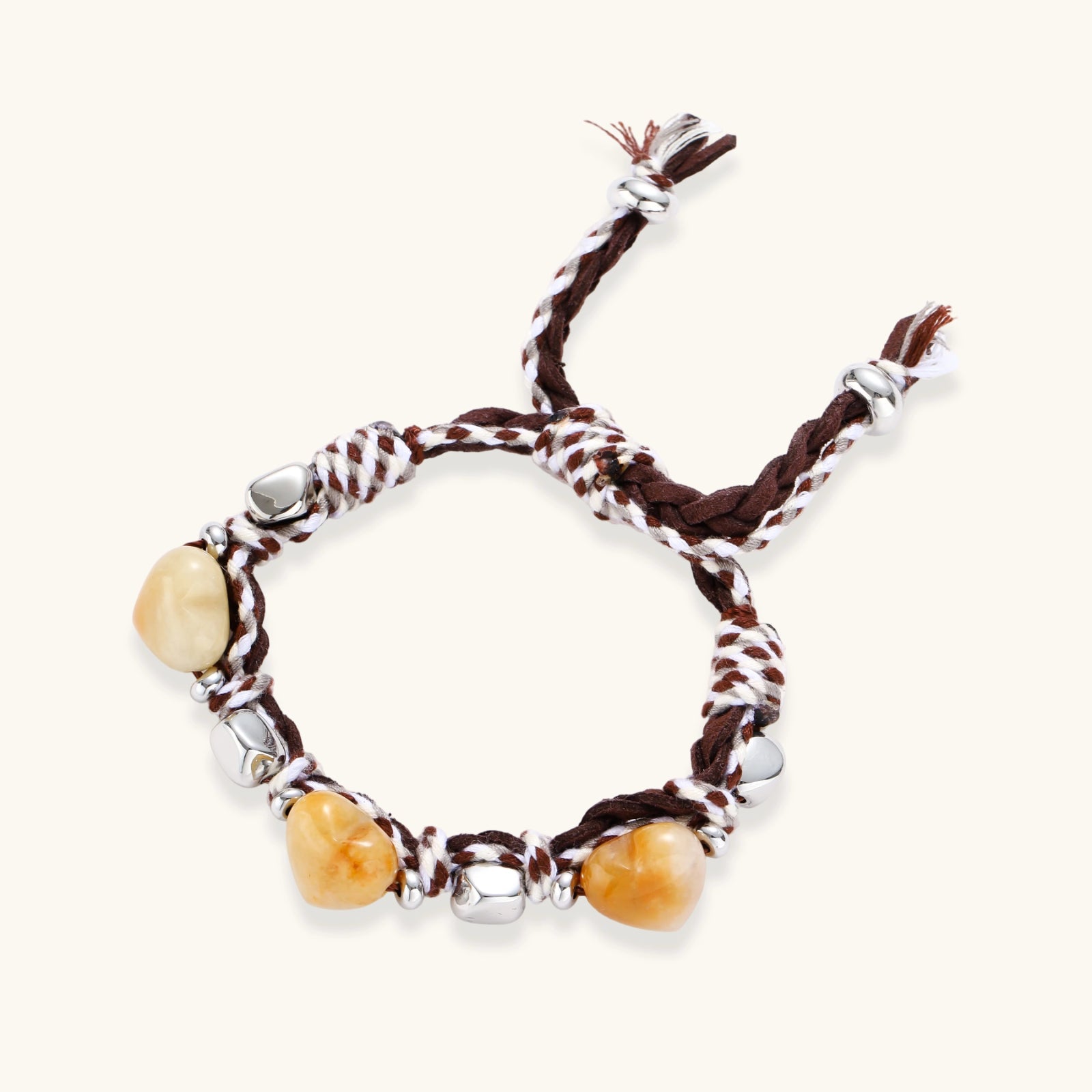 Bracelet Cœurs Ambrés & Cordon Suédine