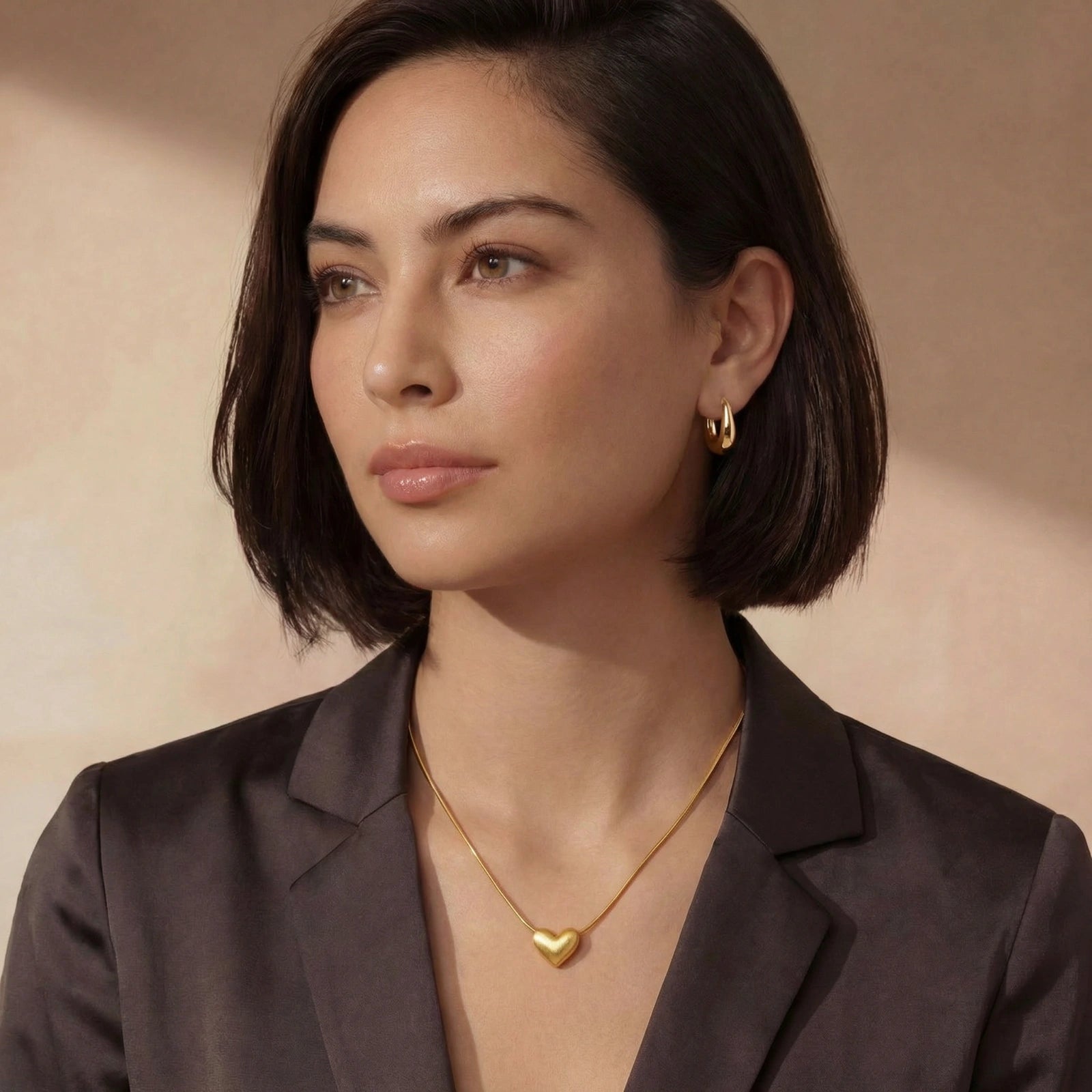 Collier Cœur Doré — Argent 925 plaqué or 18 carats