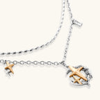 Collier Étoile & Lune — Multi-rang bicolore