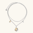 Collier Étoile & Lune — Multi-rang bicolore