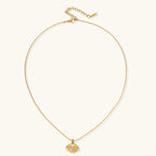 Collier Œil Protecteur & Pierres Vertes — Plaqué or 18 carats