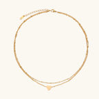 Collier Multi-rang Mini Cœur — Plaqué or 18 carats
