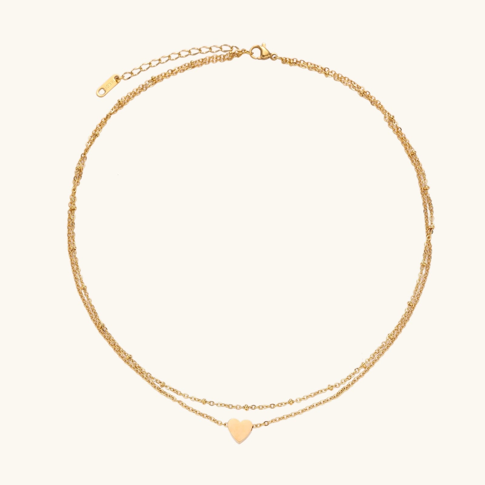 Collier Multi-rang Mini Cœur — Plaqué or 18 carats