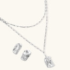 Parure Métal Liquide — Collier & boucles texturées
