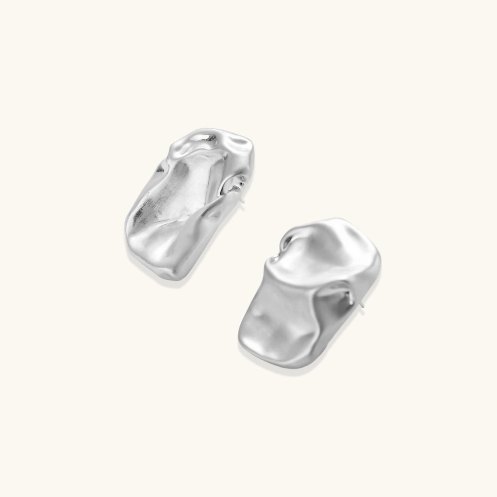 Parure Métal Liquide — Collier & boucles texturées