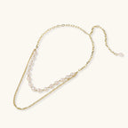 Collier Double Rang Perles Baroques — Plaqué or 14 carats
