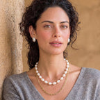 Collier Double Rang Perles Baroques — Plaqué or 14 carats