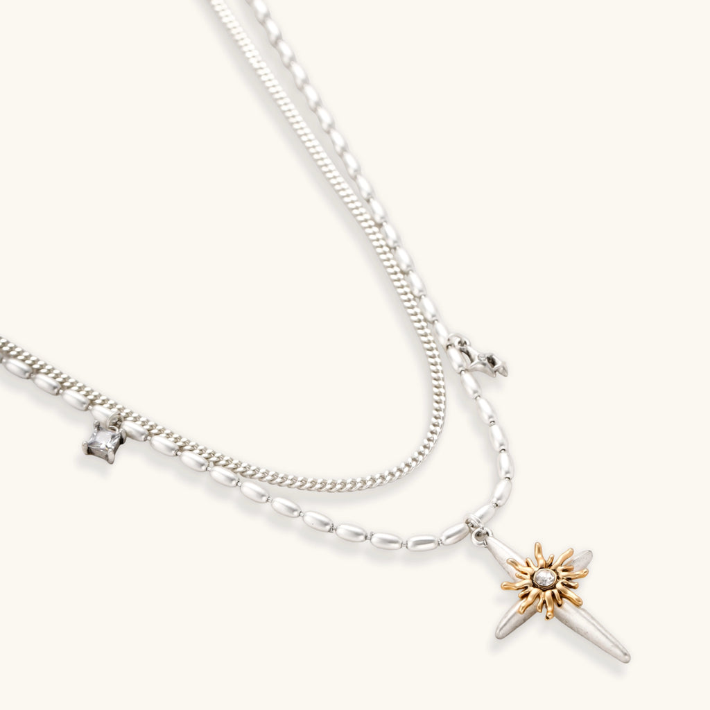 Collier Dague Céleste — Multi-rang bicolore