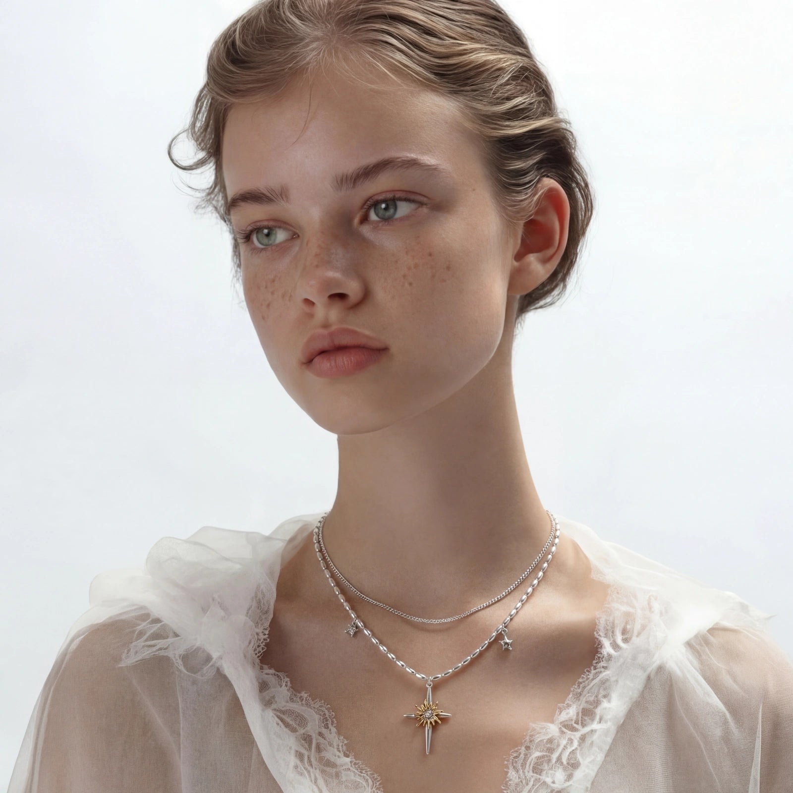 Collier Dague Céleste — Multi-rang bicolore