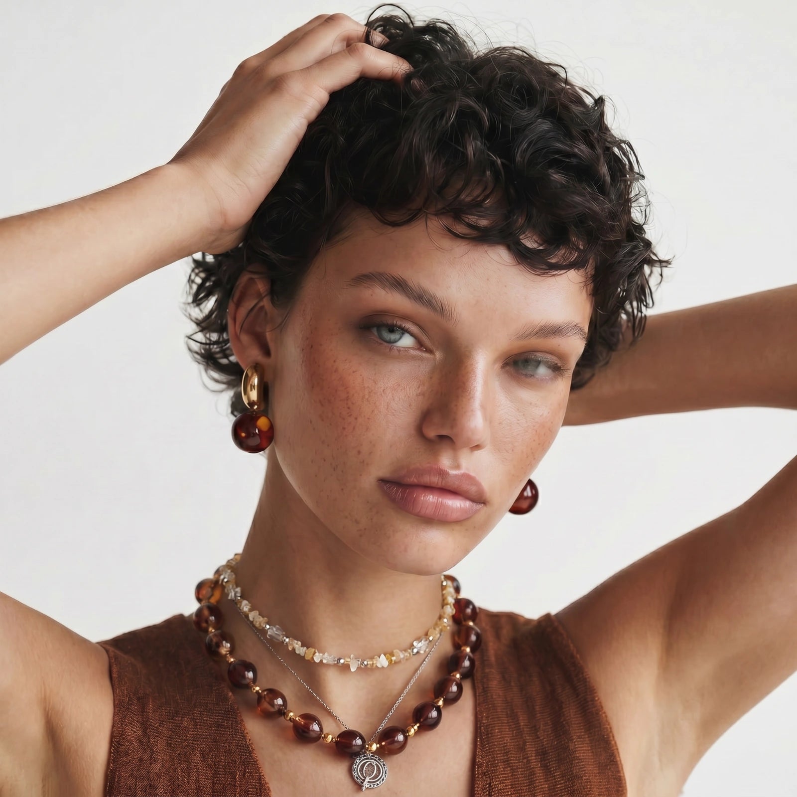 Collier Multi-rang Pierres Naturelles — Esprit boho