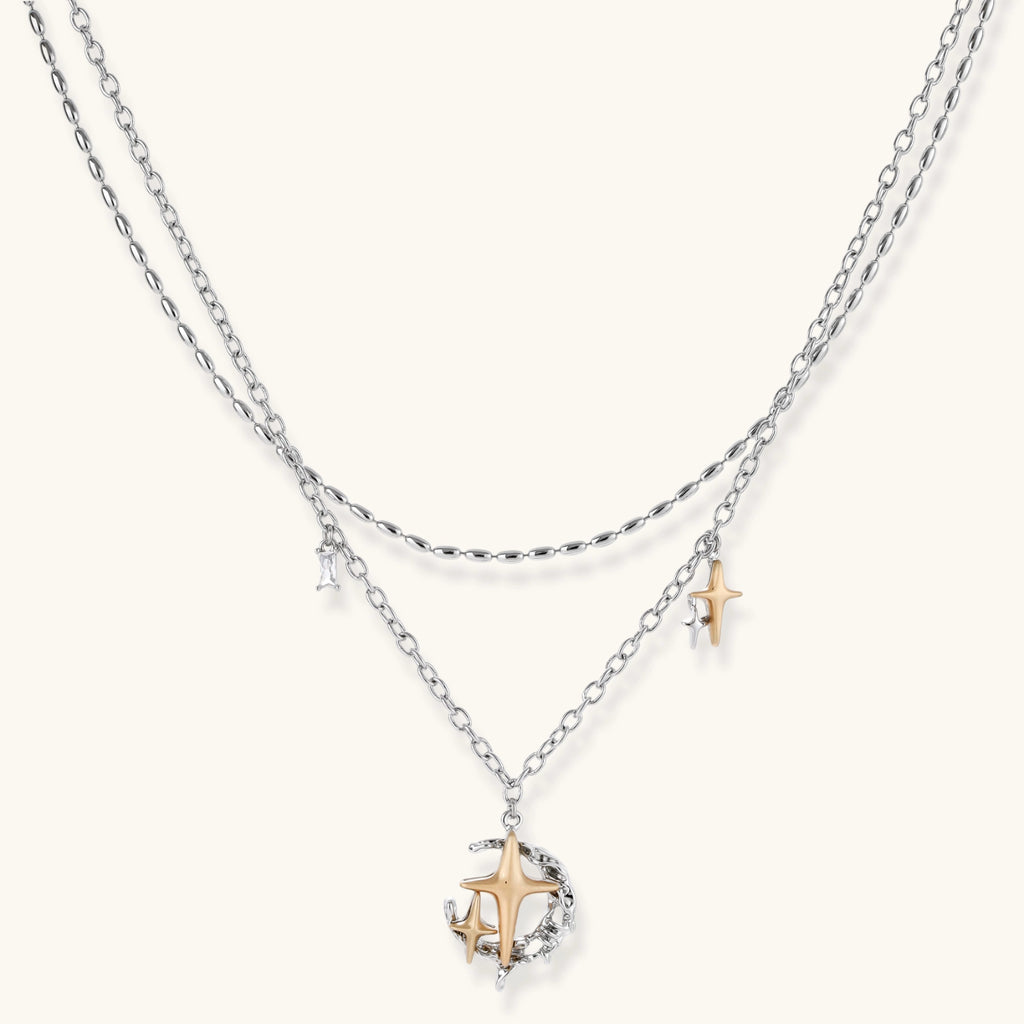 Collier Rêves Célestes — Lune & Étoile Plaqué Or 18 Carats - Colliers - Les Joyaux de Sophie