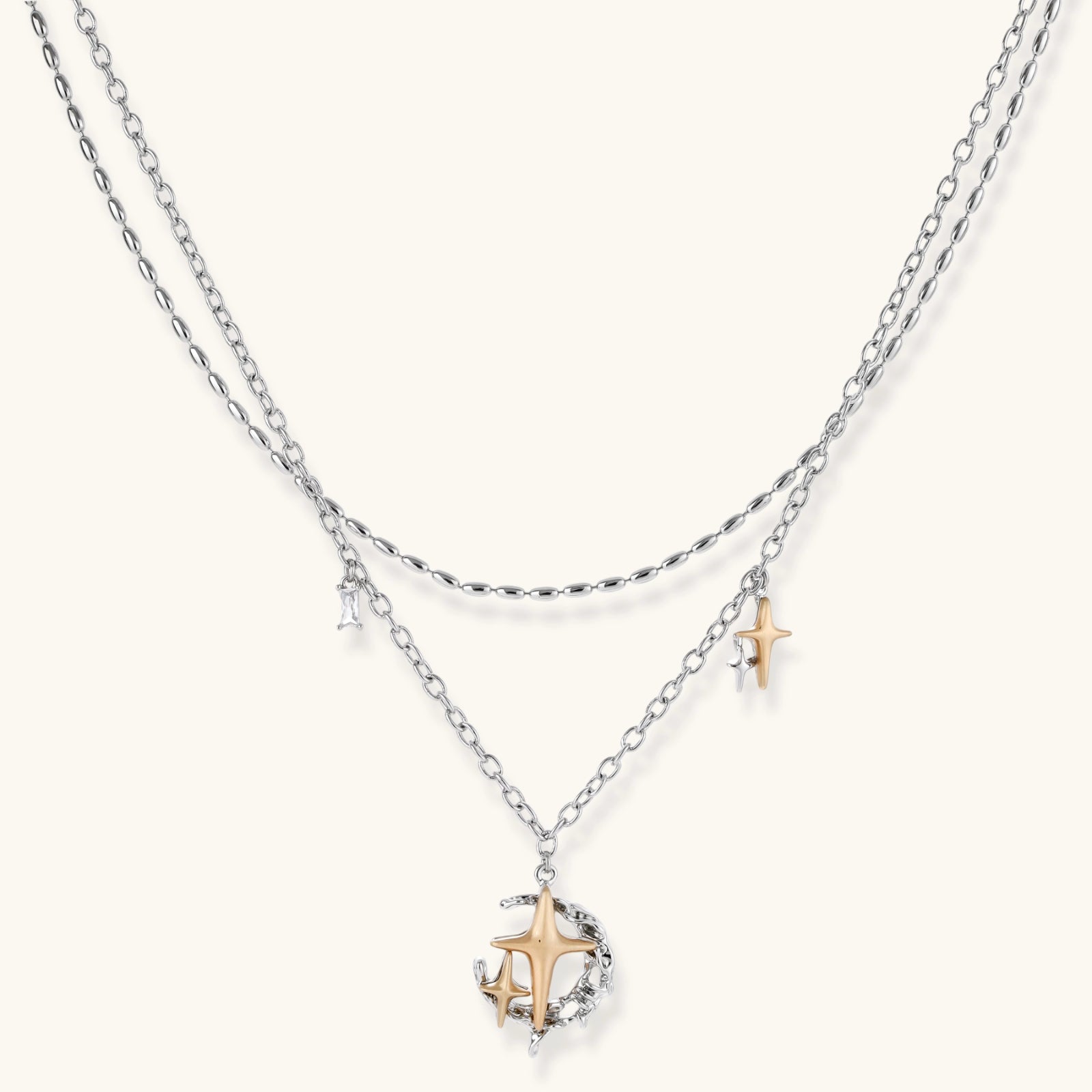 Collier Rêves Célestes — Lune & Étoile Plaqué Or 18 Carats - Colliers - Les Joyaux de Sophie