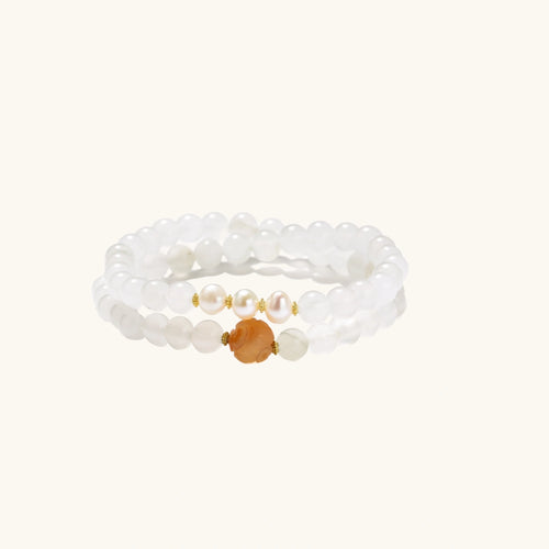 Bracelet Harmonie Céleste — Perles & Charm Plaqué Or - Bracelets - Les Joyaux de Sophie