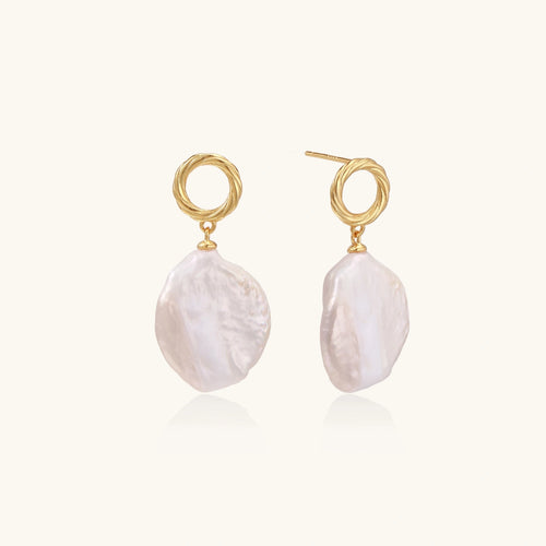 Boucles Pearl Glow Pendantes — Goutte Plaqué Or - Boucles d'oreilles - Les Joyaux de Sophie
