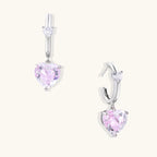 Créoles Cœur Rose Pendant — Plaqué Or 18 Carats - Boucles d'oreilles - Les Joyaux de Sophie