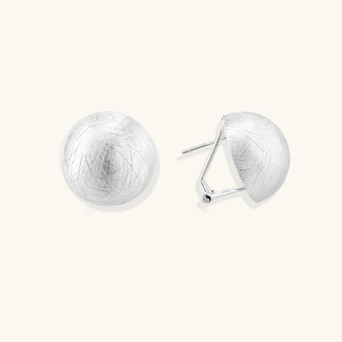 Boucles Dôme Argent Brossé - détail | Les Joyaux de Sophie