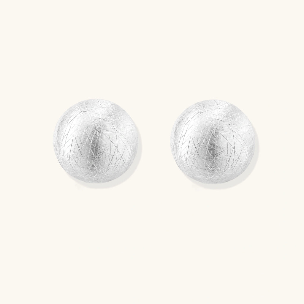 Boucles Dôme Argent Brossé - vue de face | Les Joyaux de Sophie