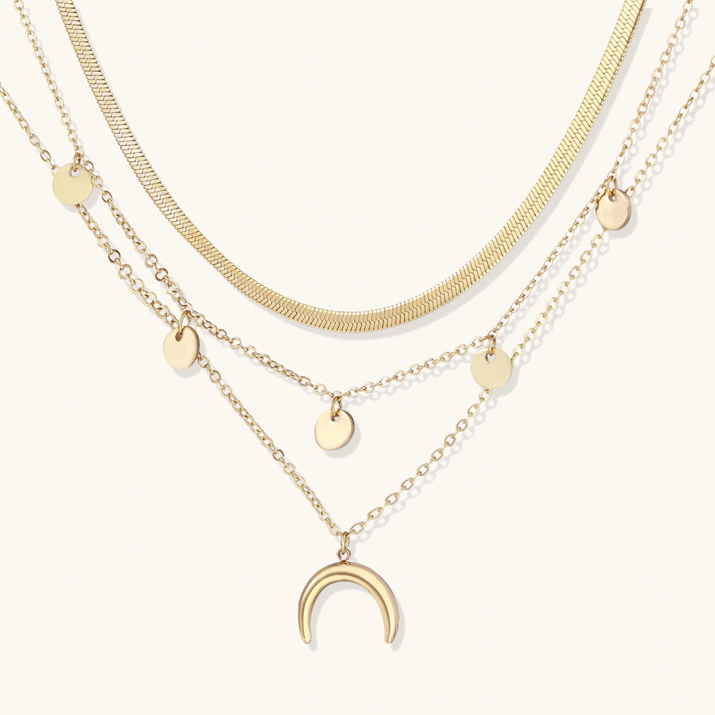 Collier Croissant Doré — Superposé Plaqué Or 18 Carats - Colliers - Les Joyaux de Sophie