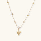 Collier Cœur Cristal — Charm Plaqué Or 18 Carats - Colliers - Les Joyaux de Sophie