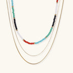 Collier Aura Arc-en-Ciel — Superposé Cristal & Plaqué Or - Colliers - Les Joyaux de Sophie