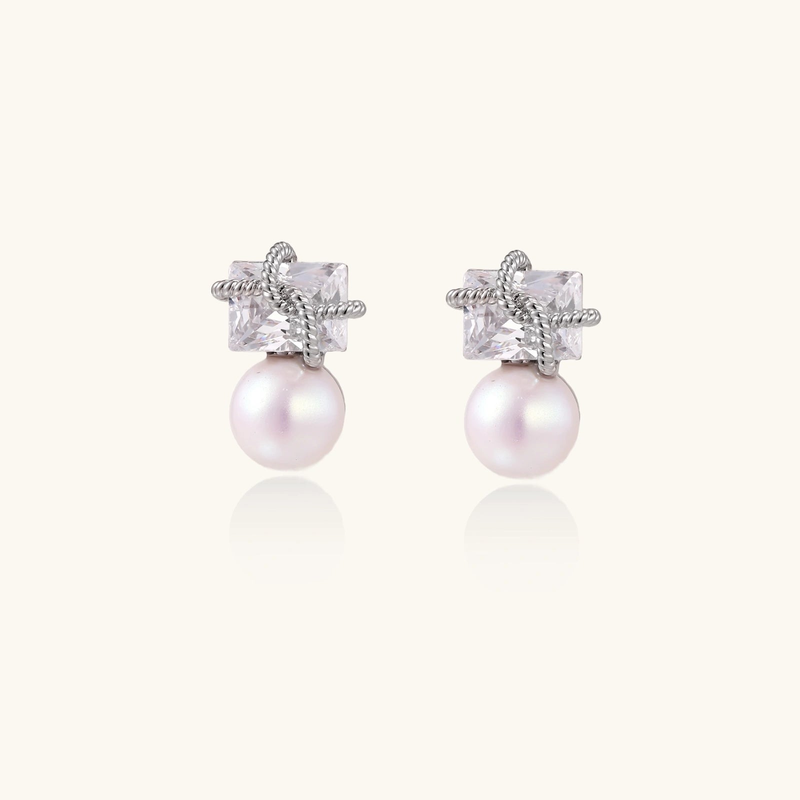 Boucles Perle Stardust - vue de face | Les Joyaux de Sophie