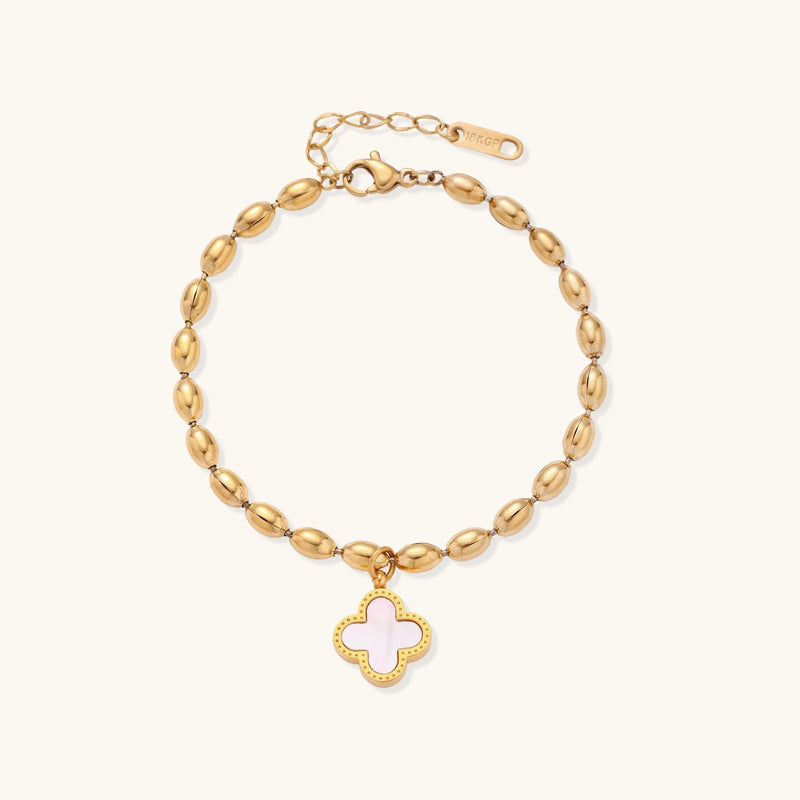 Bracelet Trèfle Nacre — Plaqué or 18 carats