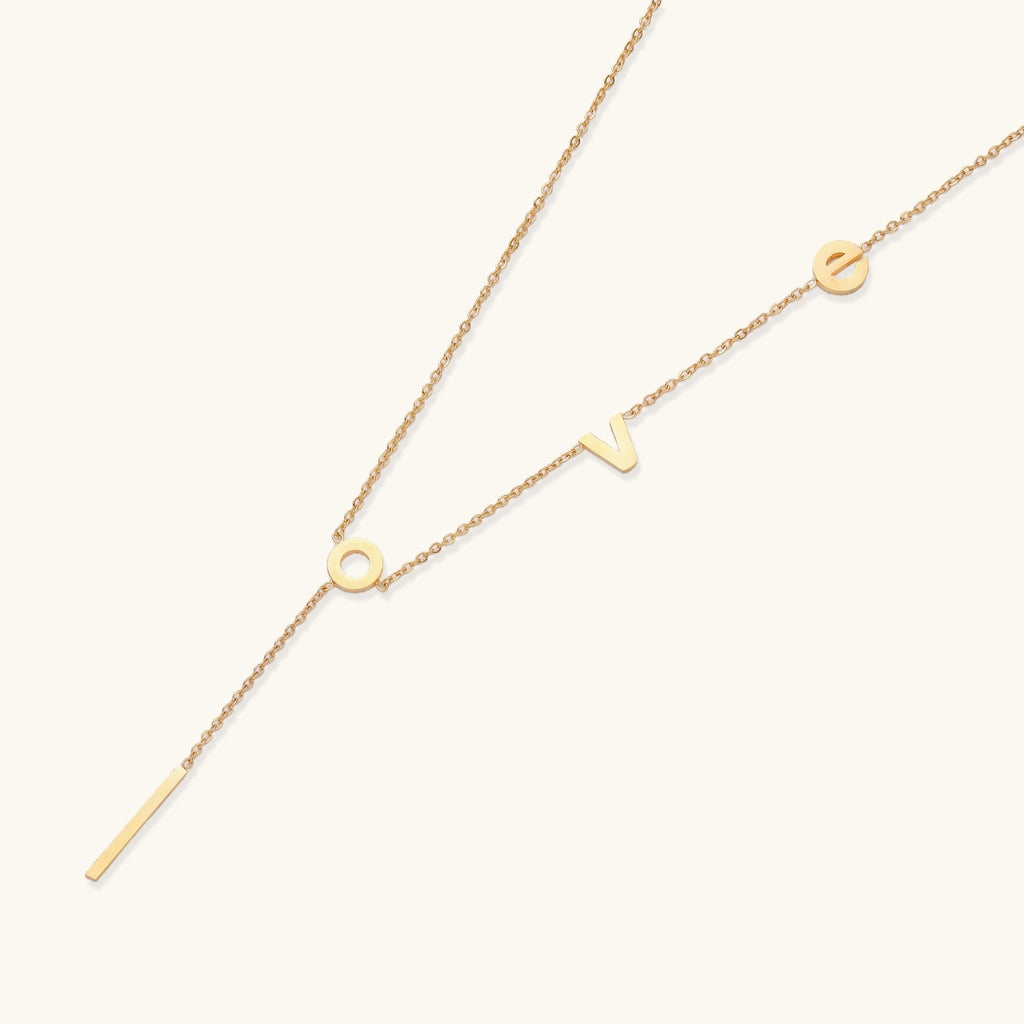 Collier Lariat Lettre d'Amour - vue de face | Les Joyaux de Sophie
