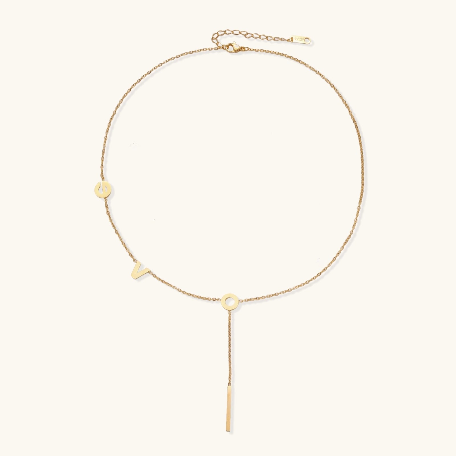 Collier Lariat Lettre d'Amour - sur fond neutre | Les Joyaux de Sophie