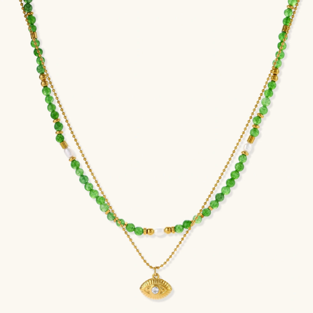 Collier Œil Mystique Superposé — Pierre Œil de Tigre & Plaqué Or - Colliers - Les Joyaux de Sophie