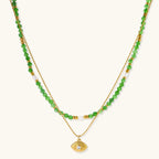 Collier Œil Mystique Superposé — Pierre Œil de Tigre & Plaqué Or - Colliers - Les Joyaux de Sophie