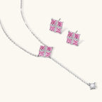 Parure Croix Prisme Rose