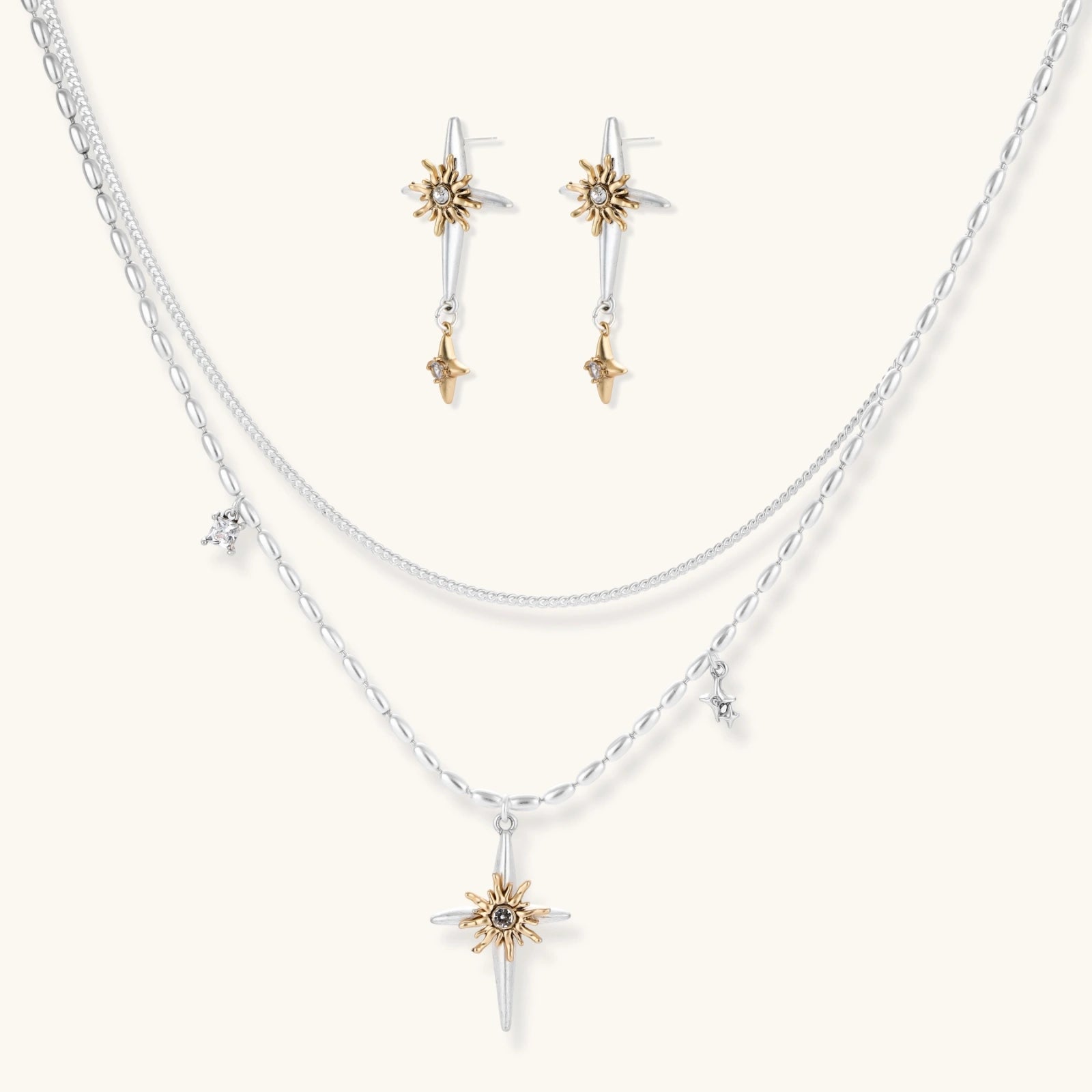 Coffret Croix Céleste — Parure Collier Superposé Plaqué Or - Coffrets cadeaux - Les Joyaux de Sophie