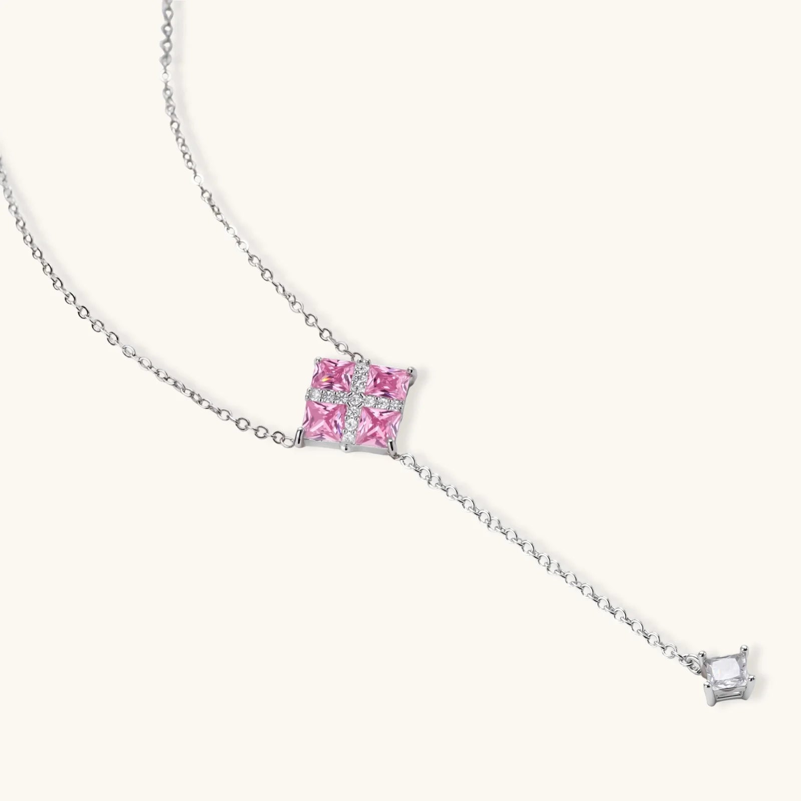 Parure Croix Prisme Rose