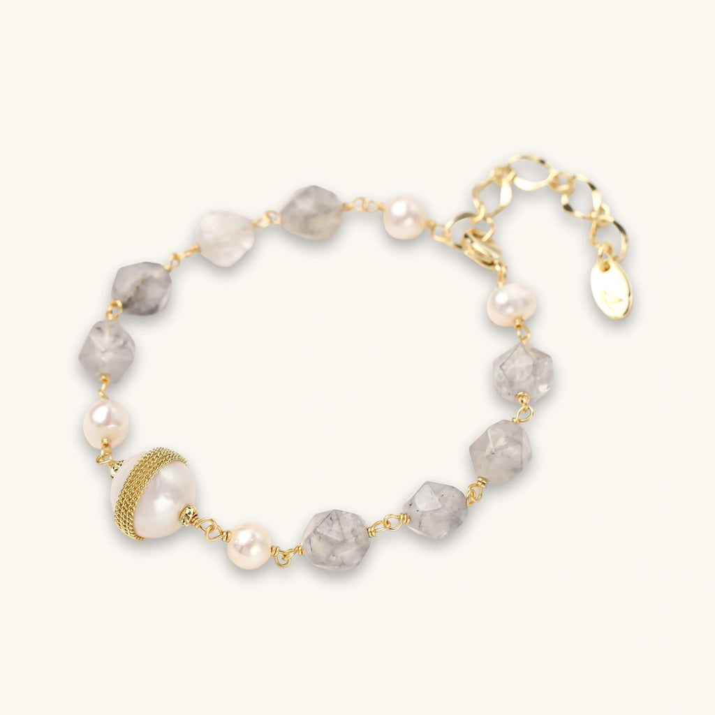 Bracelet Perles Baroques & Cristaux — Plaqué Or 18 Carats - Bracelets - Les Joyaux de Sophie