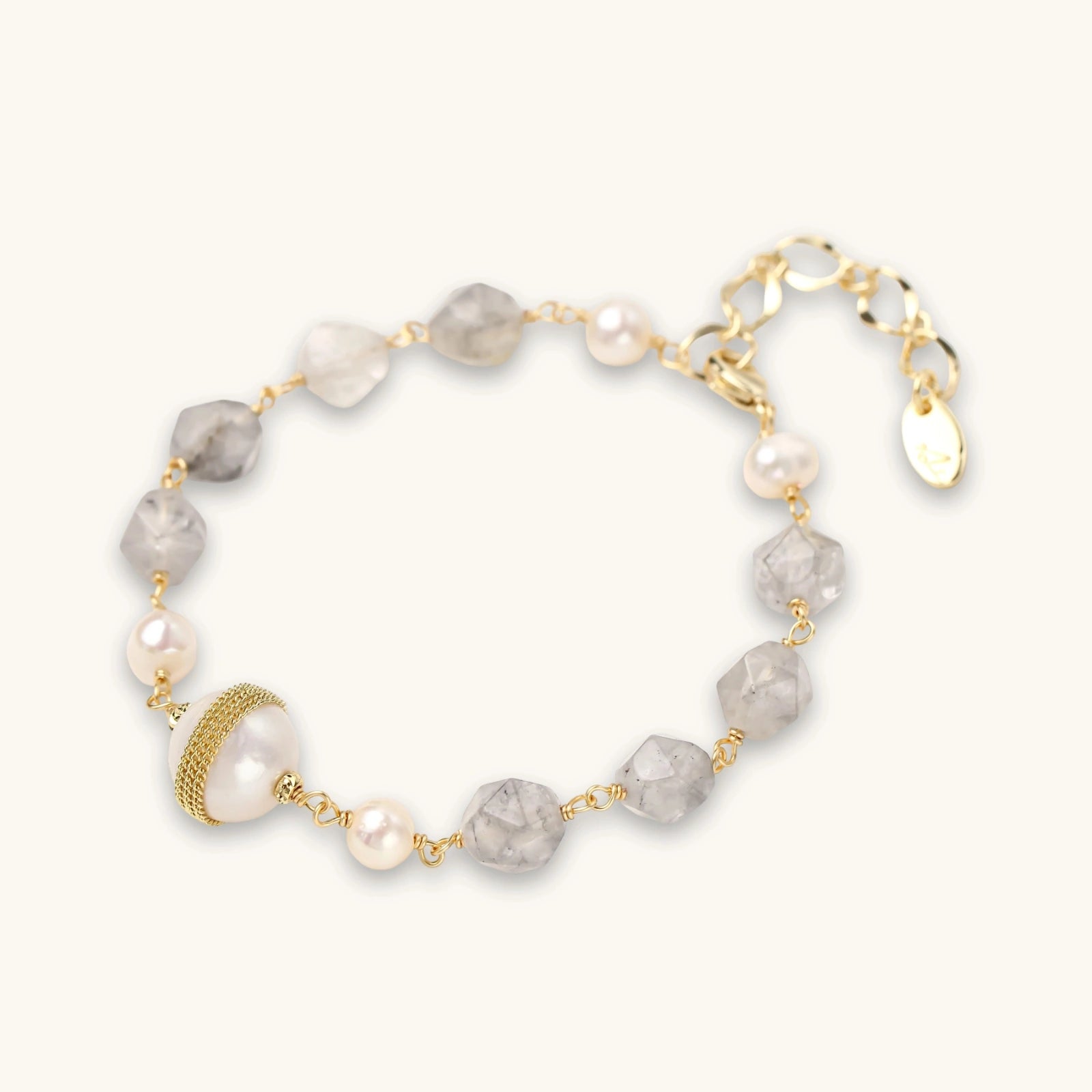 Bracelet Perles Baroques & Cristaux — Plaqué Or 18 Carats - Bracelets - Les Joyaux de Sophie