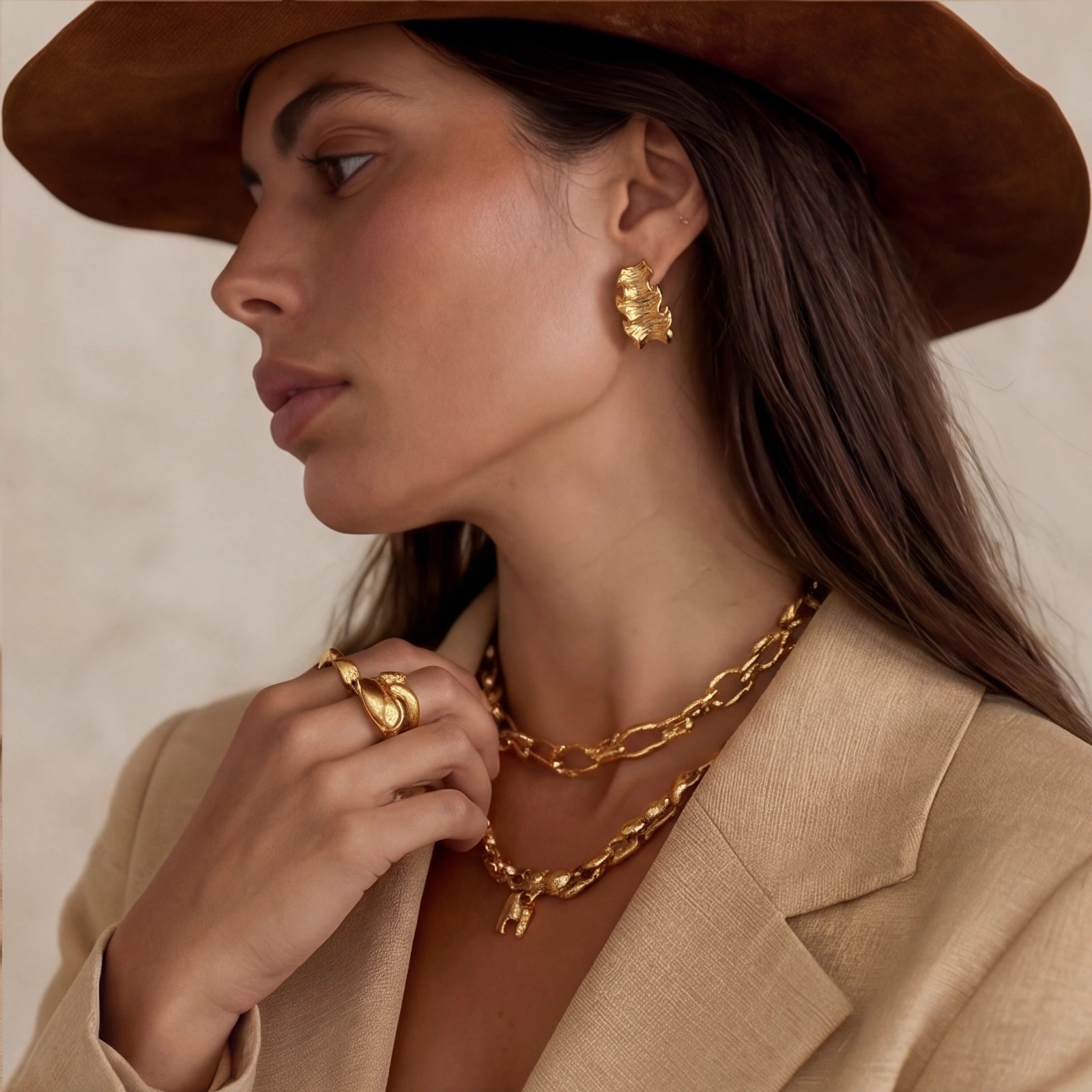 Créoles Vague Ondulée - portées à l'oreille | Les Joyaux de Sophie
