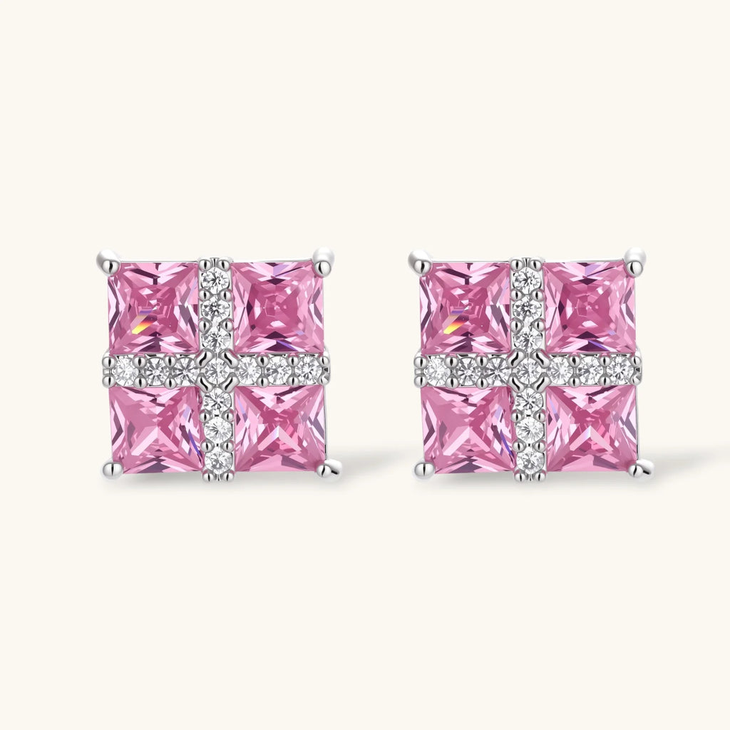 Parure Croix Prisme Rose