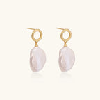 Boucles d'Oreilles Perle Baroque — Vermeil or 18 carats