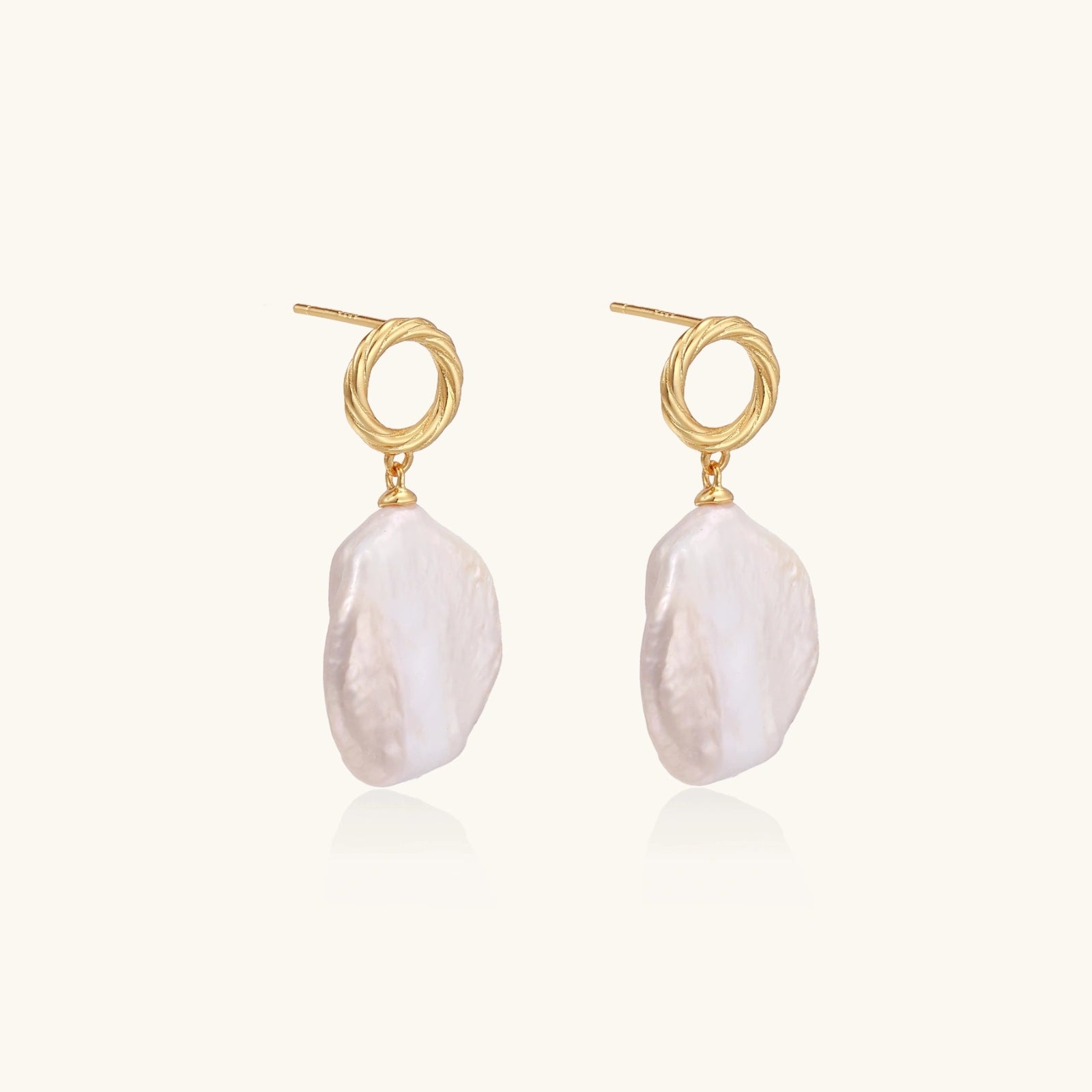 Boucles d'Oreilles Perle Baroque — Vermeil or 18 carats