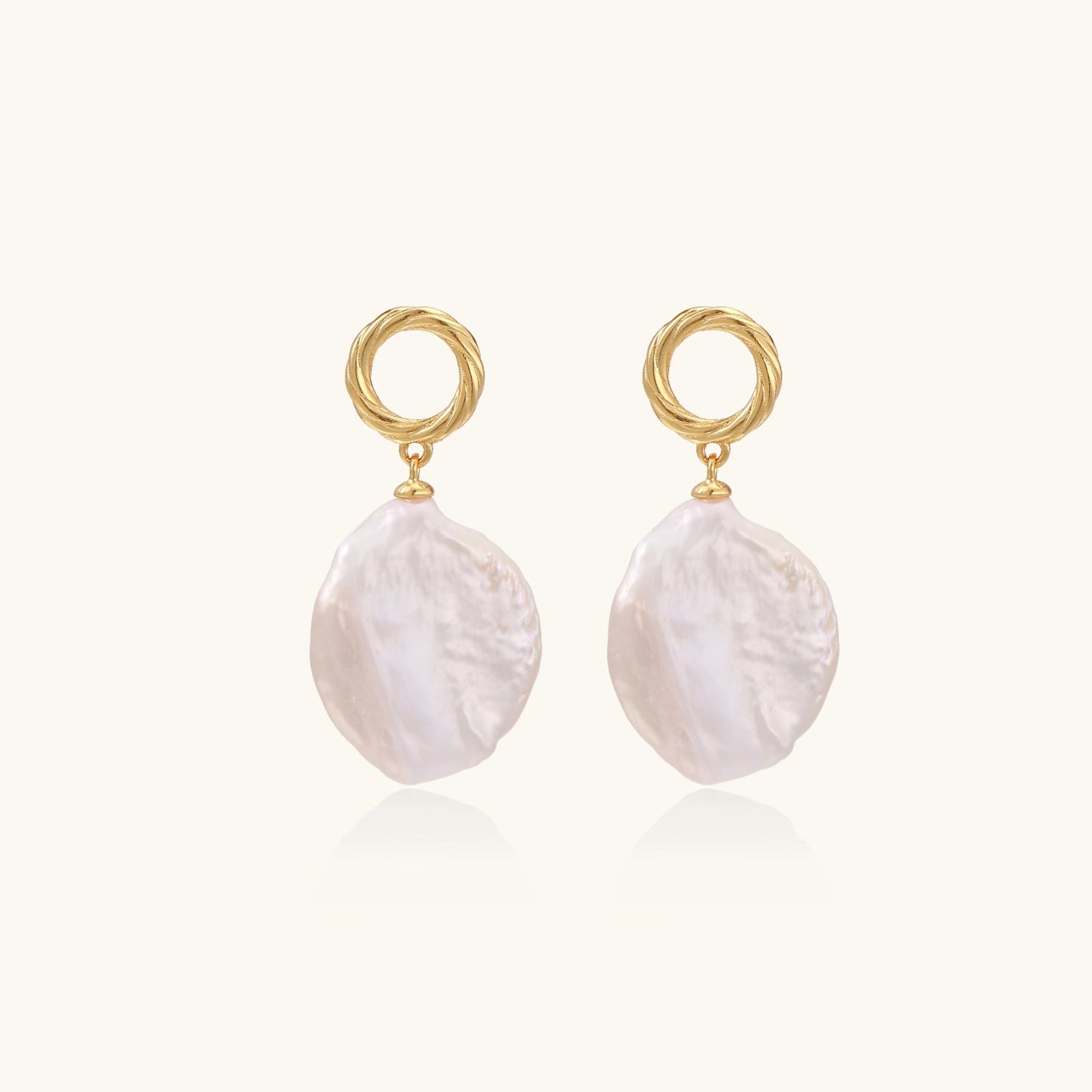 Boucles d'Oreilles Perle Baroque — Vermeil or 18 carats