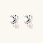 Puces d'Oreilles Infinité Perle — Argent 925 plaqué rhodium