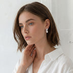 Puces d'Oreilles Infinité Perle — Argent 925 plaqué rhodium