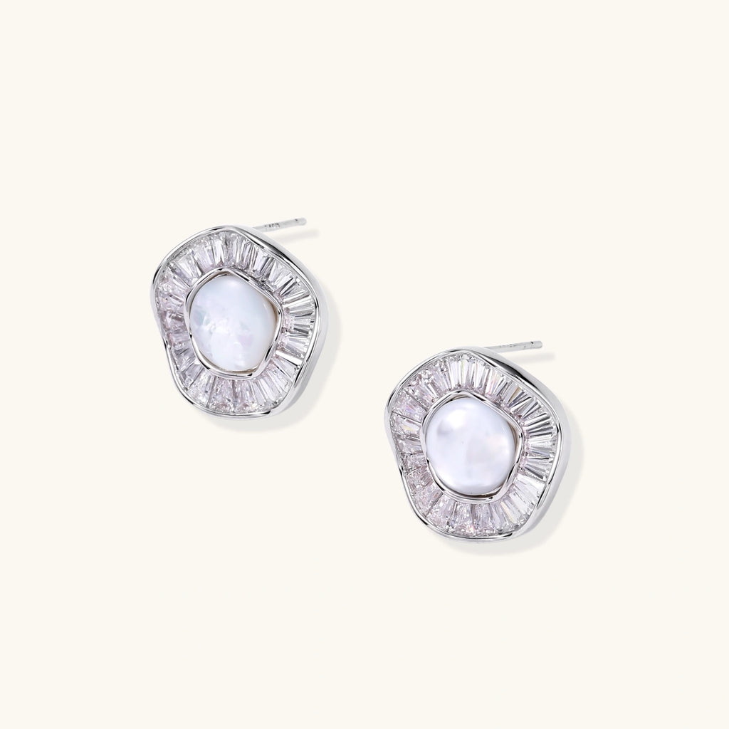 Puces d'Oreilles Halo & Perle
