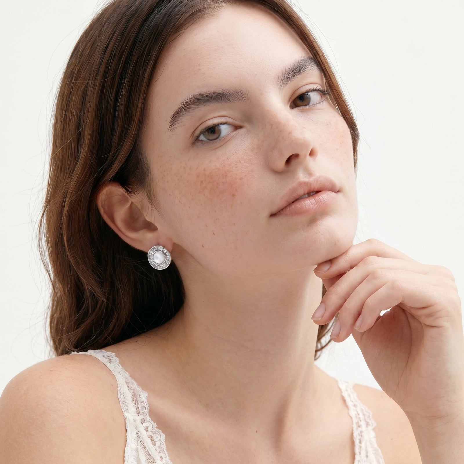 Puces d'Oreilles Halo & Perle