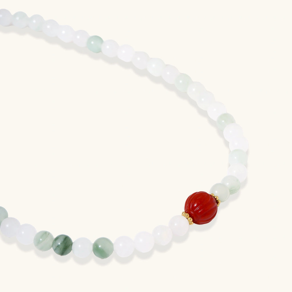 Bracelet Harmonie Céleste — Jade, perles & lotus d'agate