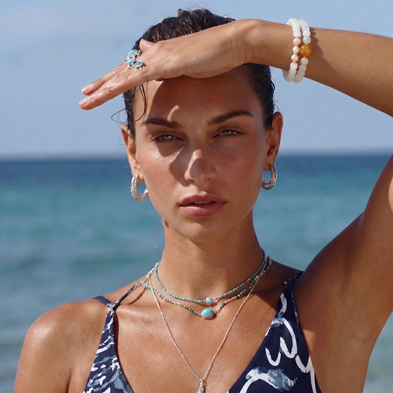 Bracelet Harmonie Céleste — Jade, perles & lotus d'agate