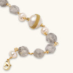 Bracelet Perles Baroques & Quartz — Plaqué or 14 carats