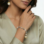 Bracelet Perles Baroques & Quartz — Plaqué or 14 carats